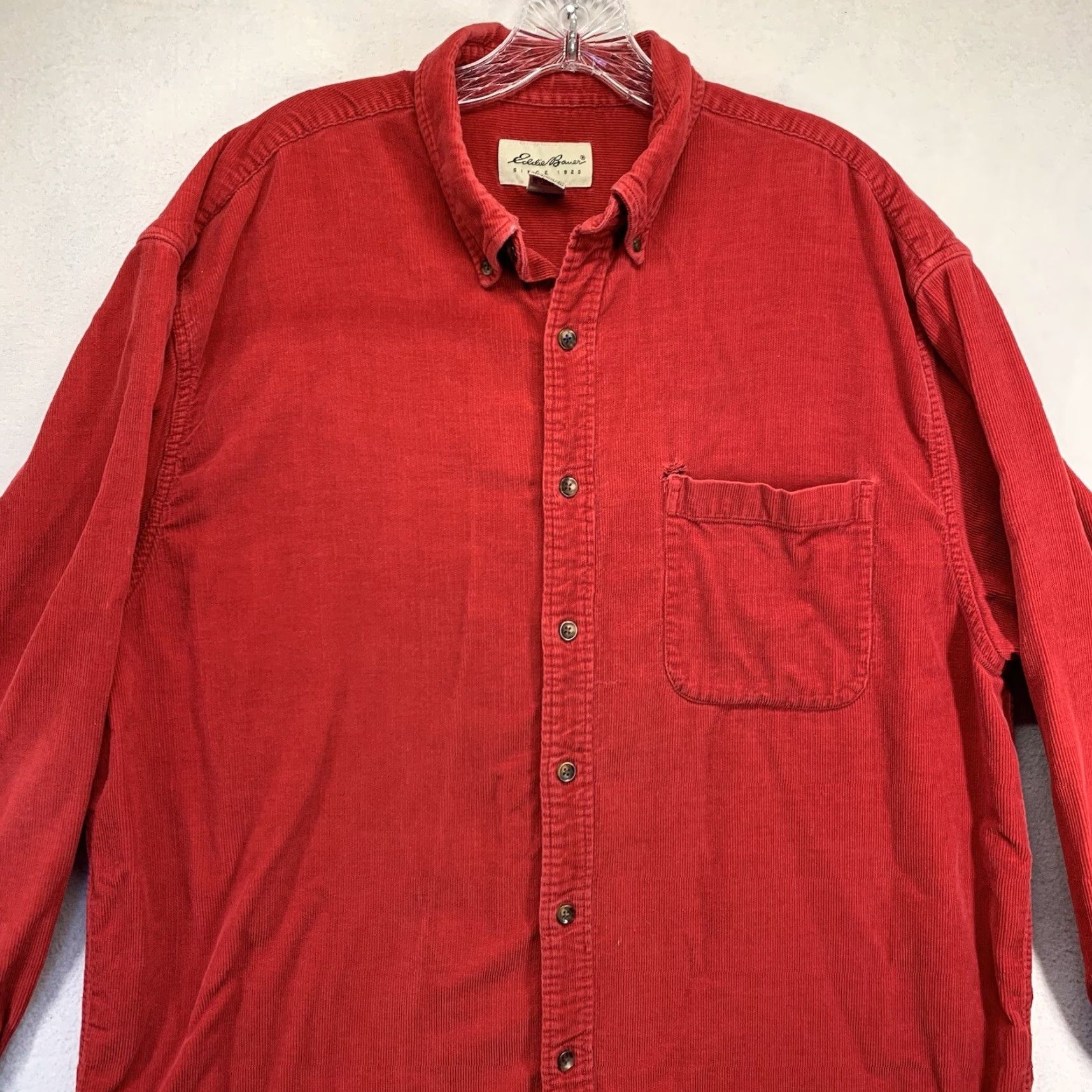 Eddie Bauer VINTAGE Eddie Bauer Corduroy Shirt Men's Large Red 90s Grunge Casual Winter Size US L / EU 52-54 / 3 - 4 Thumbnail