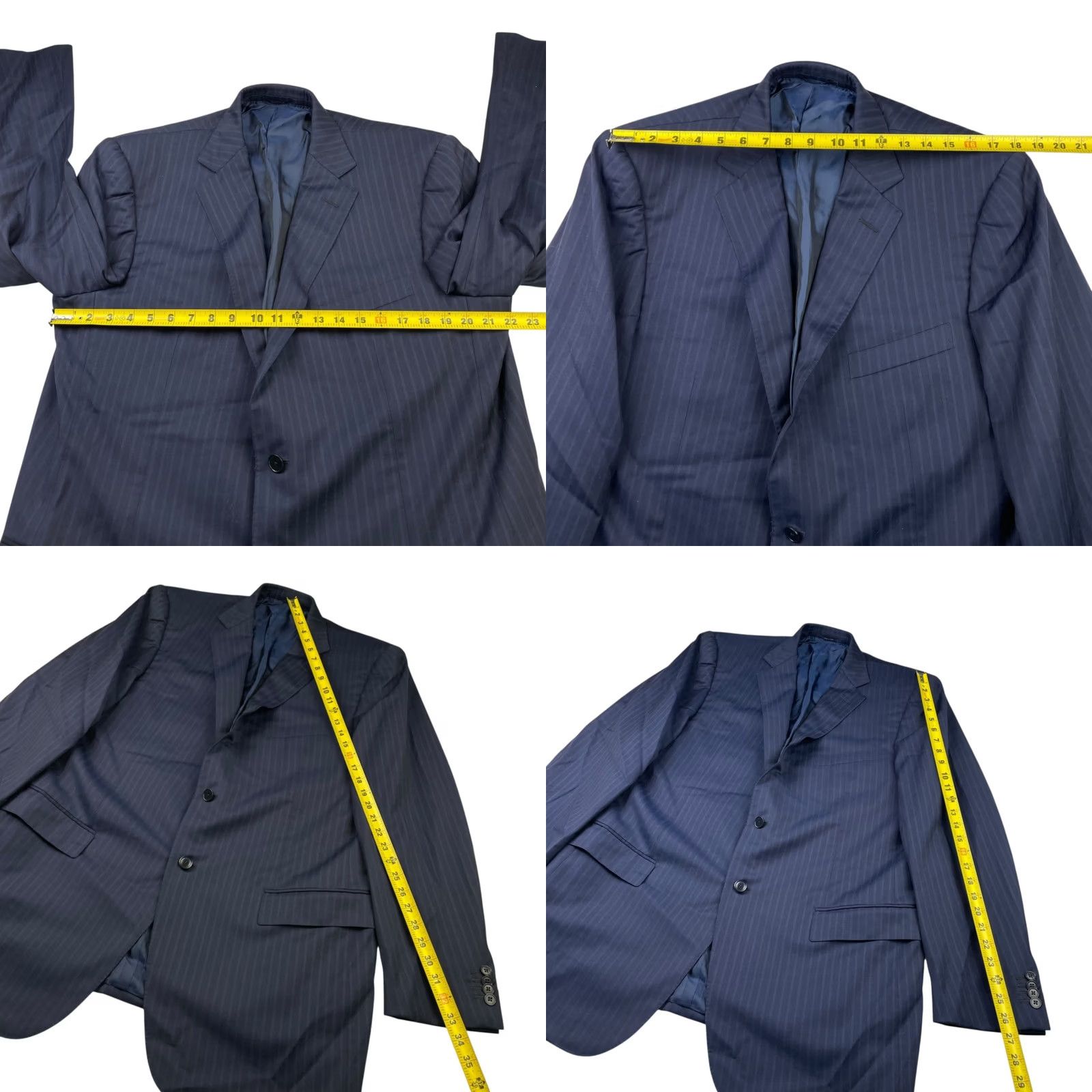 Ermenegildo Zegna VINTAGE Ermenegildo Zegna Blazer Men Navy Stripe 2-button Wool 48L US Italy Notch Lapel, Double Vented, Regular Mens Size 48R - 8 Thumbnail