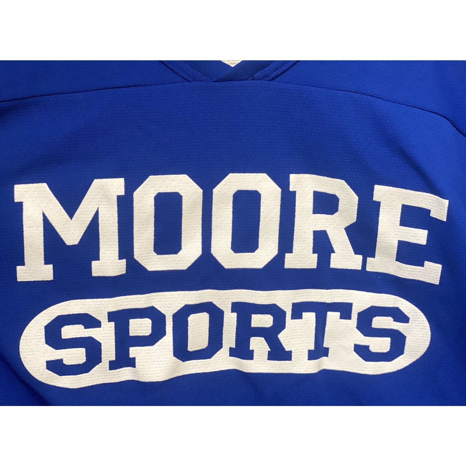 Vintage VINTAGE Moore Sports Jersey Hockey Blue 2XL Adult Long Sleeve Athletic Knit School University Mens Jersey XXL Blues Size US XXL / EU 58 / 5 - 3 Thumbnail