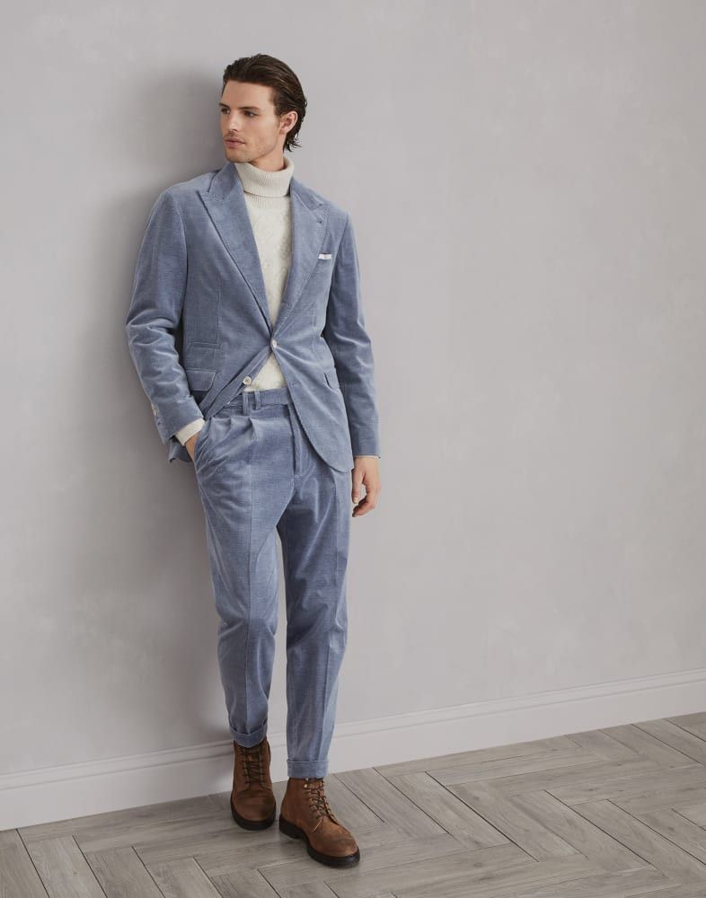 Brunello Cucinelli o1w1db10825 Suit-Type Jacket in Blue Size US S / EU 44-46 / 1 - 3 Thumbnail
