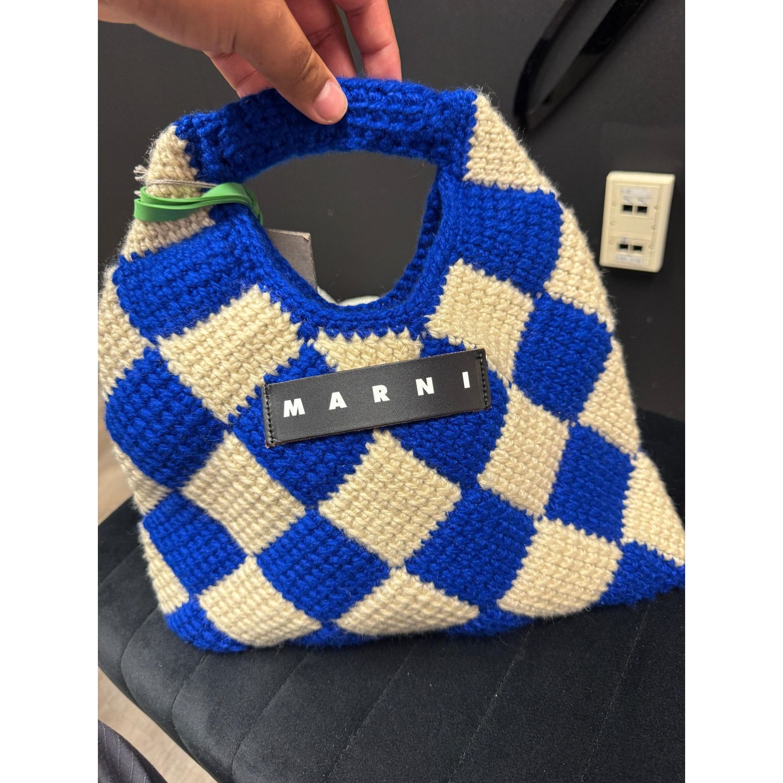 Marni Marni Checkered Bag Cream/Blue Size ONE SIZE - 1 Thumbnail
