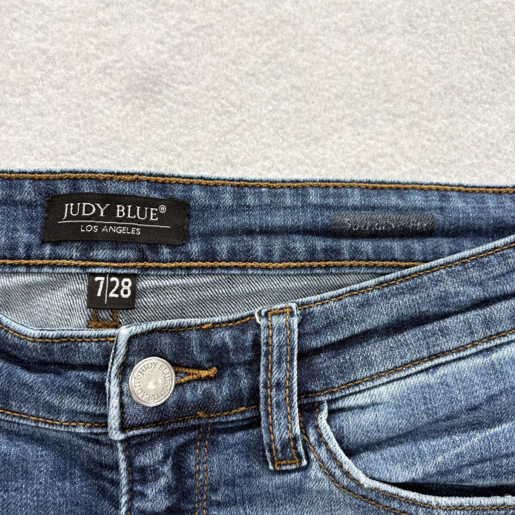 Denime Judy Blue Jeans Women 28 Distressed Stretch Denim Boyfriend Relaxed Mid Rise Blue 5-Pocket Zipper Button Pants Mens Womens Girls? Size 28" / US 6 / IT 42 - 4 Thumbnail