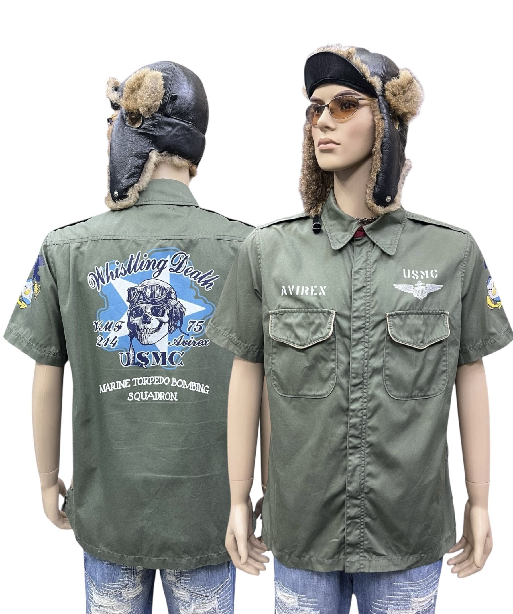 Avirex 💀Vintage Avirex USMC VMF-214 Whistling Death Shirt Size US L / EU 52-54 / 3 - 2 Thumbnail