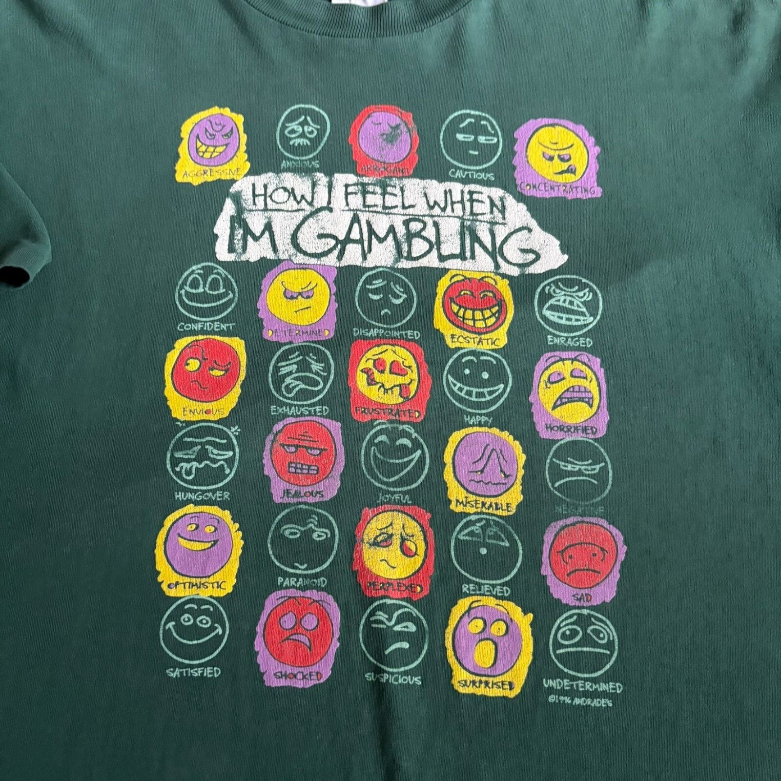Vintage Vintage Smiley Faces T-Shirt How I Feel When I'm Gambling Size US XL / EU 56 / 4 - 3 Thumbnail