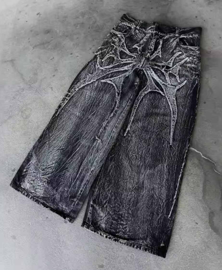 Japanese Brand Y2K Splicing embroidery baggy jeans Size US 40 / EU 56 - 2 Thumbnail