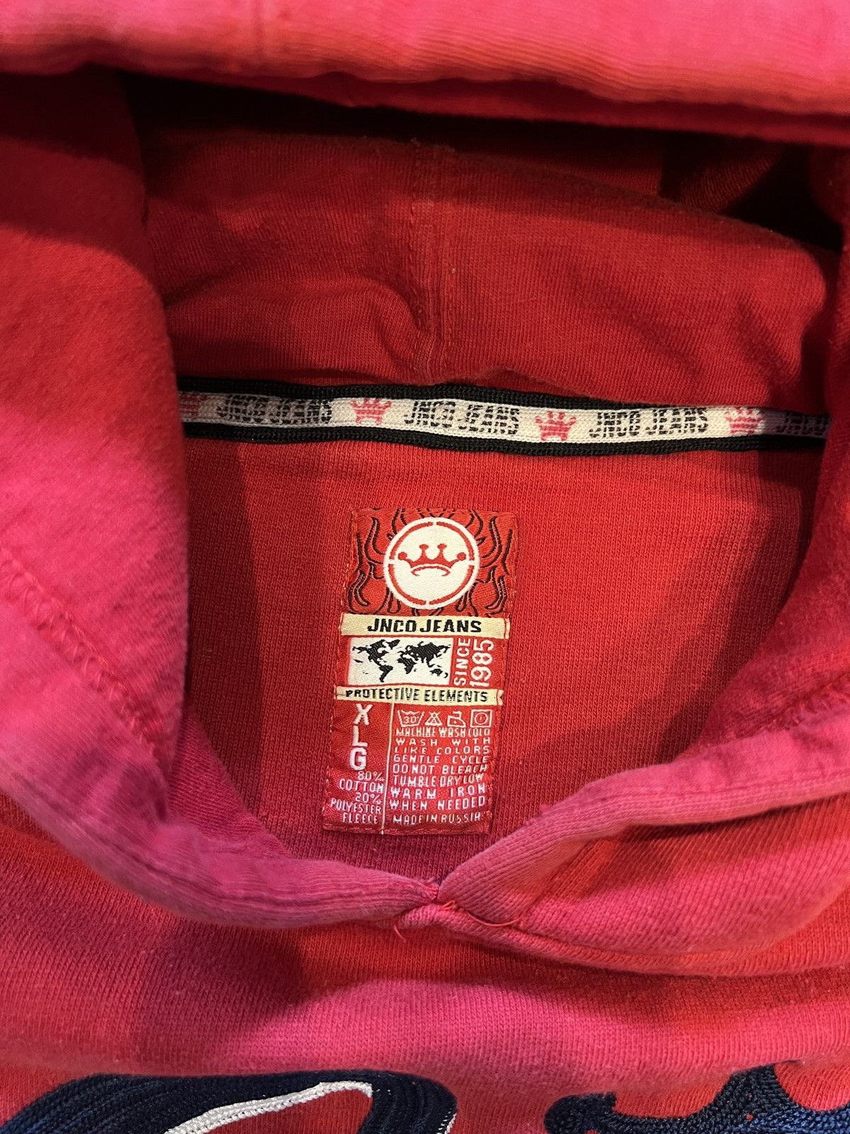 JNCO × Vintage Vintage 90’s Red Jnco Crown Hoodie Size US XL / EU 56 / 4 - 6 Thumbnail