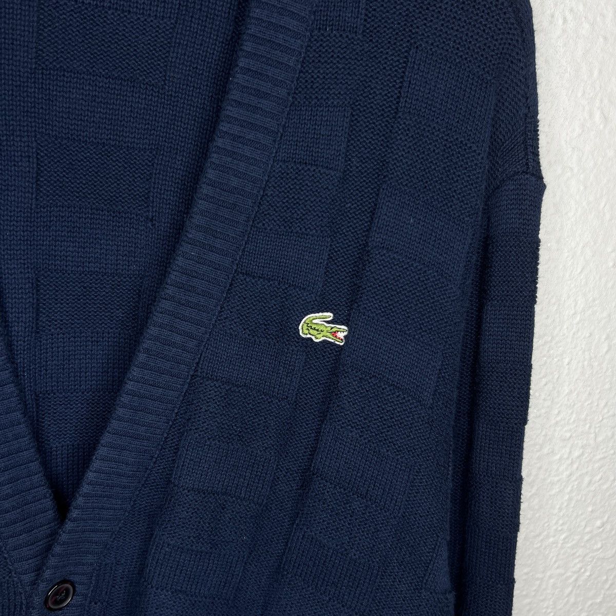 Lacoste × Vintage Lacoste Vintage 90s Navy Cardigan Sweater Streetwear Casual Size US L / EU 52-54 / 3 - 6 Thumbnail