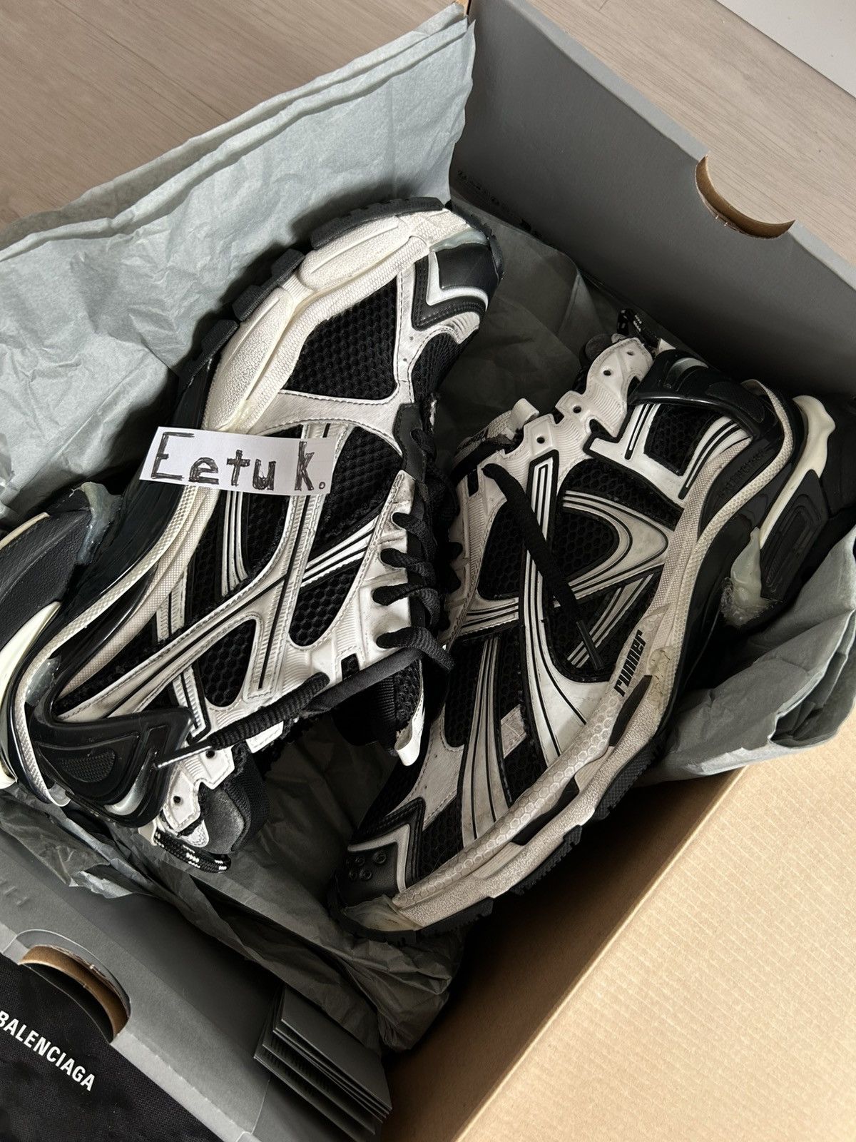 Balenciaga Balenciaga Runner Sneaker – White/Black Size US 11 / EU 44 - 1 Thumbnail
