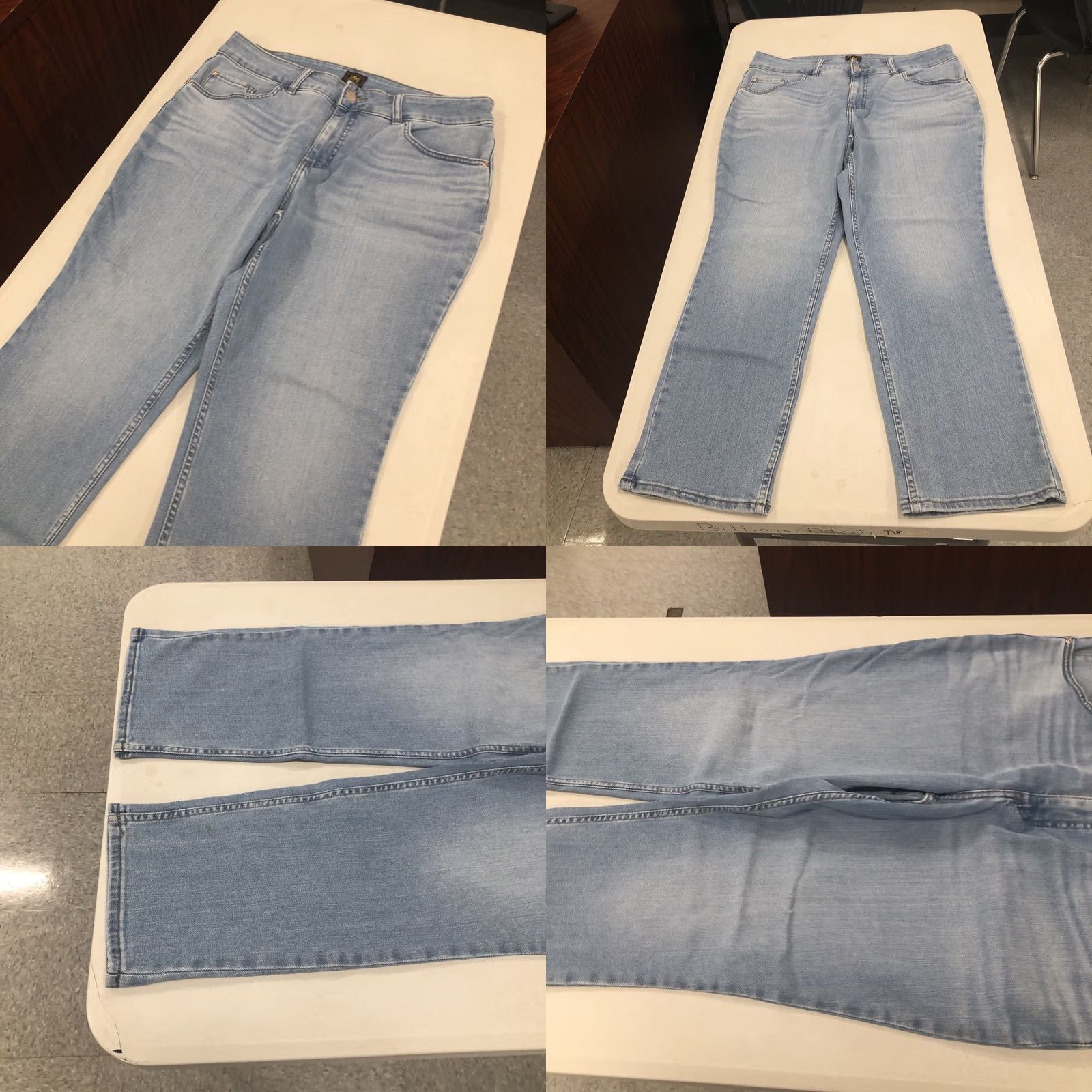 Lee Lee Jeans Womens 16 Straight Stretch Mid Rise Light Wash Blue Denim Jeans (36x28) Size 38" / US 16 / IT 52 - 9 Thumbnail