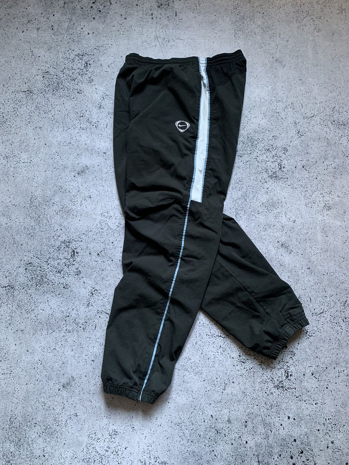 Vintage Y2K Adidas Track Pants Size M Black White 3-Stripes Wide Leg A – Vintage Athletics
