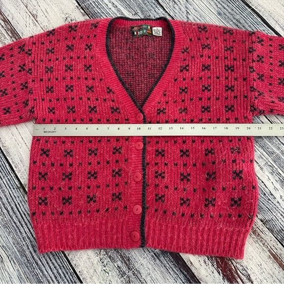 Vintage Vintage 80’s Paris Sports Club Chunky Knit Pink Oversized Ca Size M / US 6-8 / IT 42-44 - 6 Thumbnail