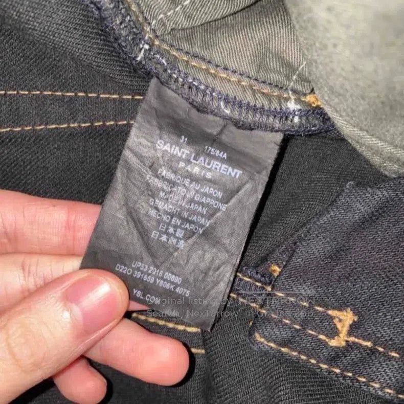 Saint Laurent Paris Saint Laurent Paris Gold thread wash big destroyed denim p Size US 31 - 5 Thumbnail