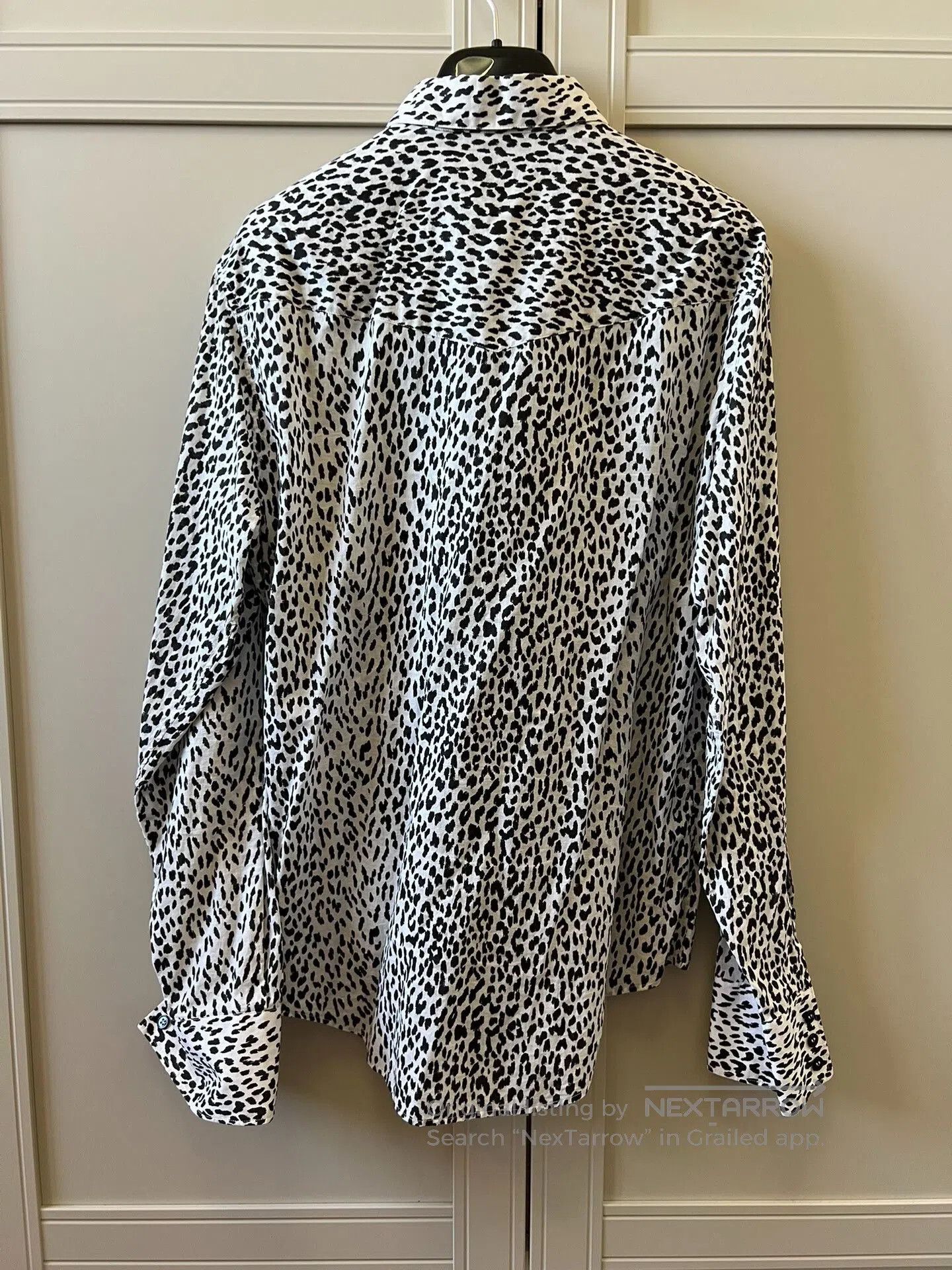 Saint Laurent Paris Saint Laurent White Leopard Print Shirt. Size US M / EU 48-50 / 2 - 2 Thumbnail
