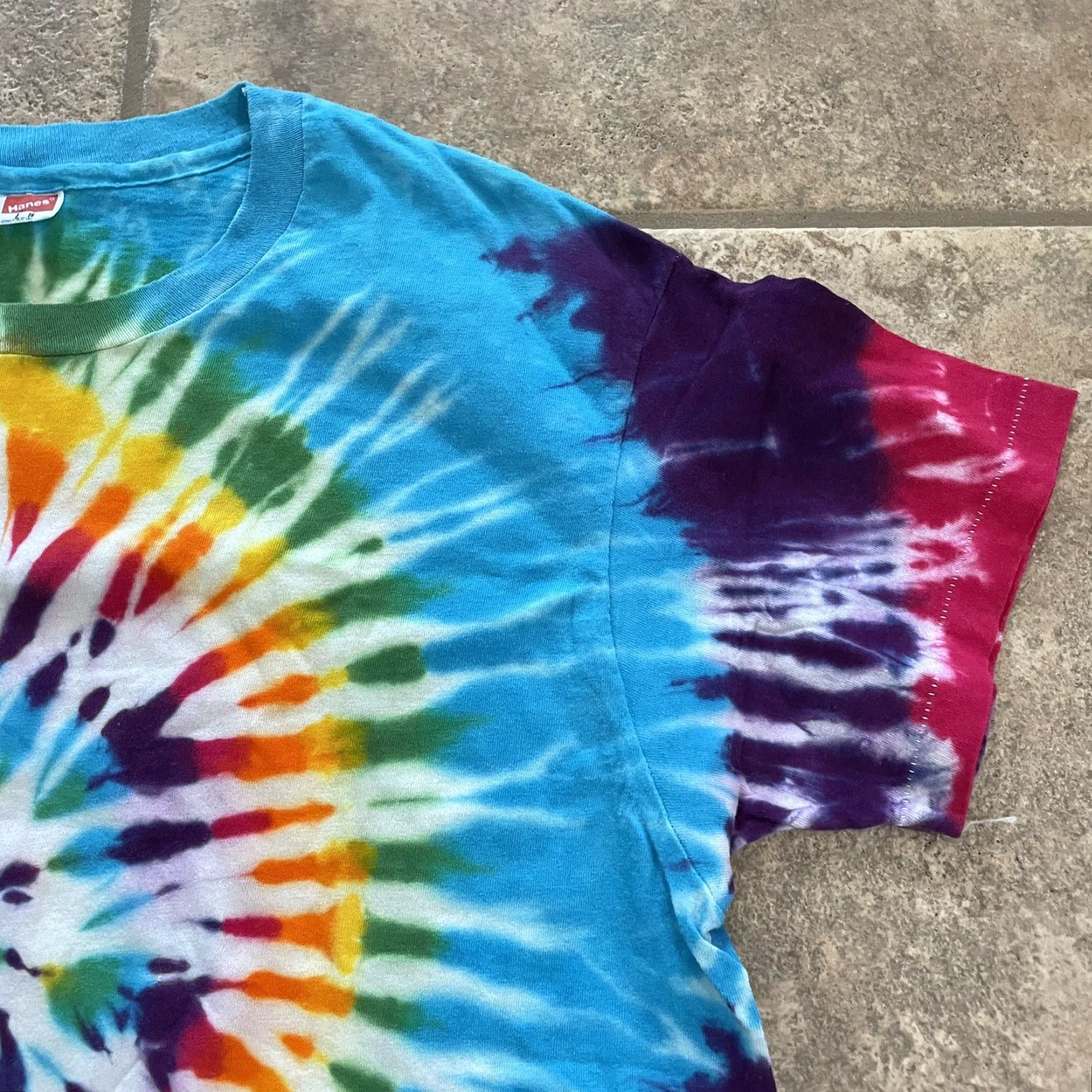 Hanes VTG Hanes Tie-dye Shirt Mens Size L 100% Cotton USA Multicolor Single Stitch T-Shirt Mens L Size US L / EU 52-54 / 3 - 2 Thumbnail