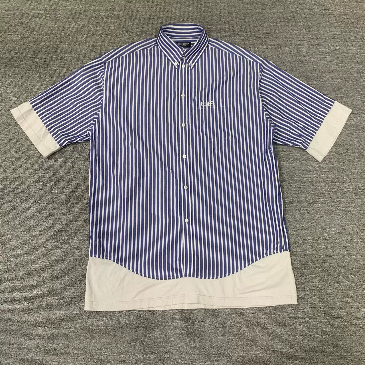 Balenciaga balenciaga blue striped shirt with embroidered detail Size US M / EU 48-50 / 2 - 1 Thumbnail