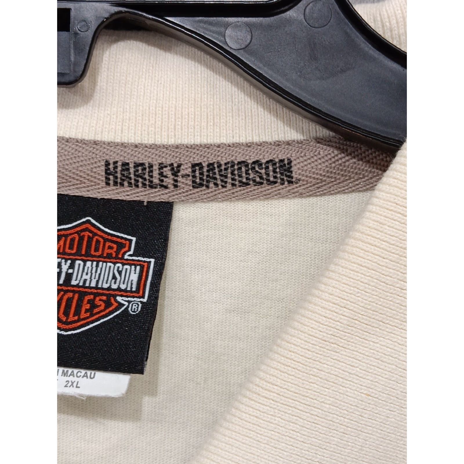Harley Davidson Harley-Davidson Polo Shirt Beige 2XL 100% Cotton Embroidered Logo Short Sleeve Regular Fit Men Size US XXL / EU 58 / 5 - 6 Thumbnail
