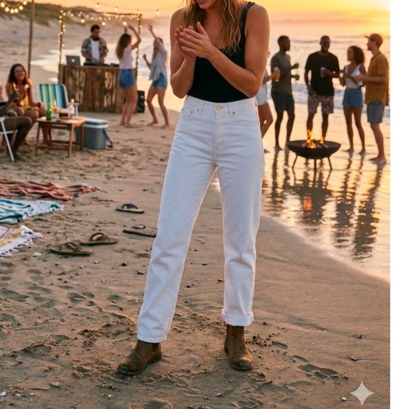 Cos COS White Wide Leg Jeans | High Rise | Size 26 | EUC Size 26" / US 2 / IT 38 - 6 Thumbnail