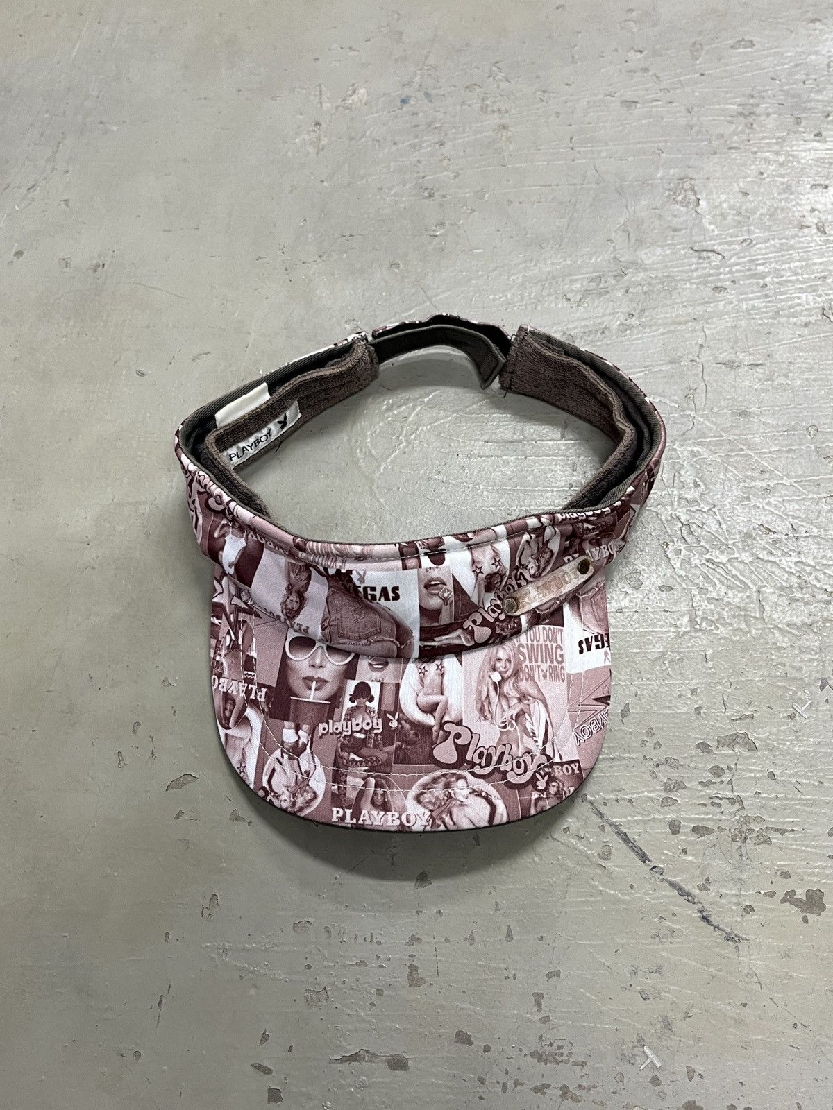 Playboy VTG Playboy Classic Pornstar Magazine Overprint Visor Hat Size ONE SIZE - 2 Thumbnail