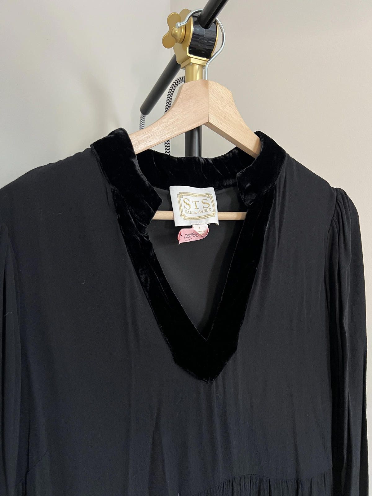 Other Sail to Sable STS Black Velvet Trim Flare Tunic Dress - L Size L / US 10 / IT 46 - 3 Thumbnail