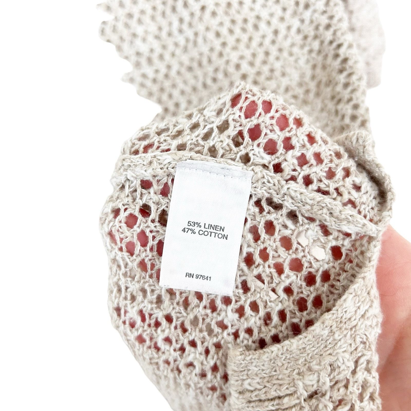 Other J. Jill Tan Linen Blend Open Knit Sweater Sz S Size S / US 4 / IT 40 - 3 Thumbnail