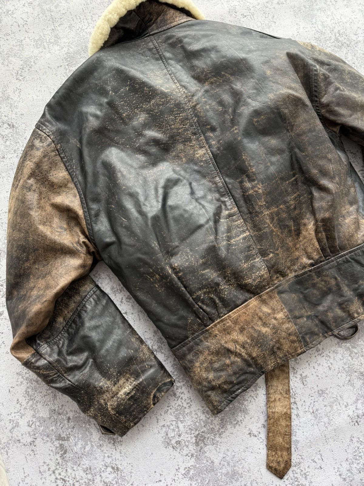 Vintage Rare Club UK Vintage Shearling Leather Jacket Size US M / EU 48-50 / 2 - 7 Thumbnail