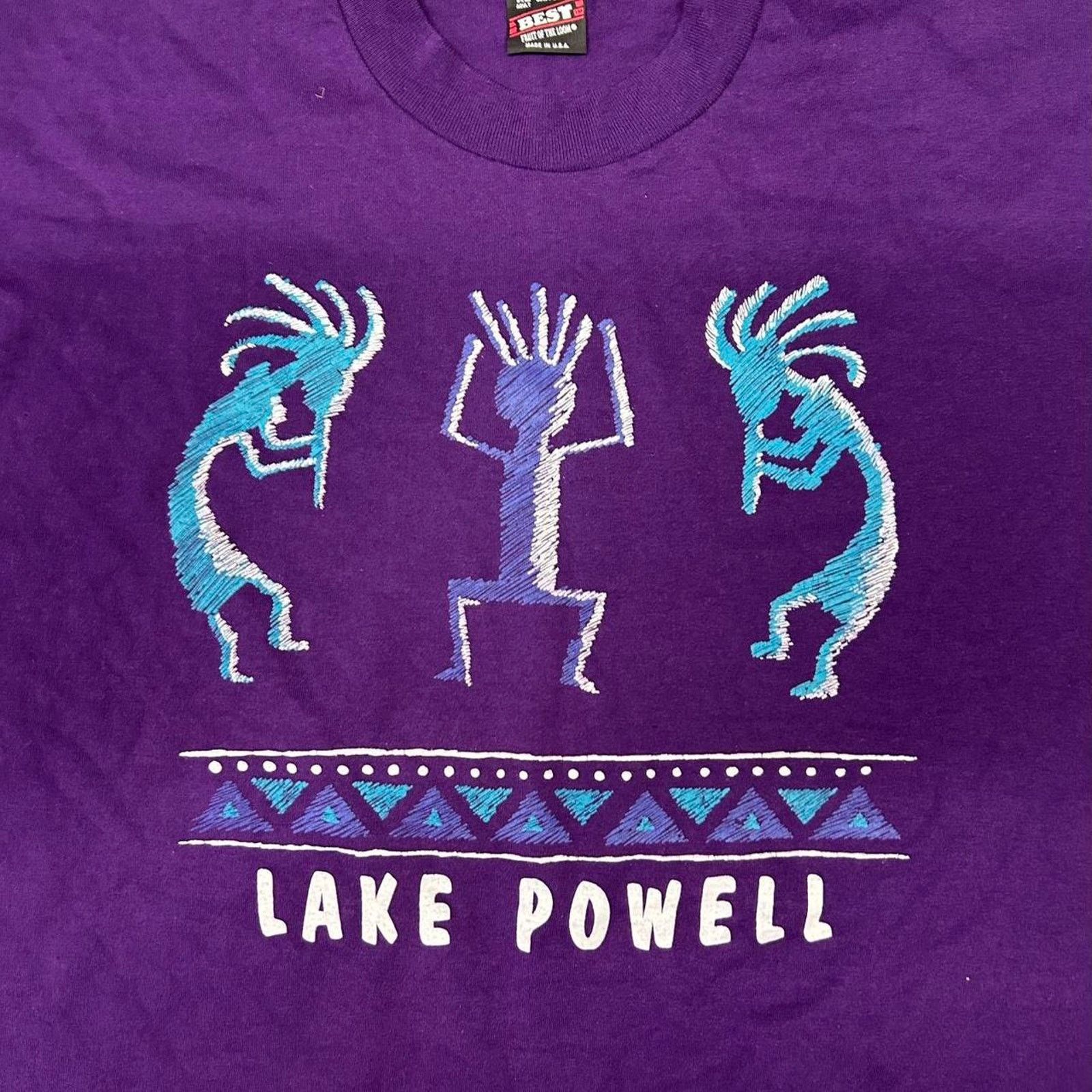 Fruit Of The Loom VTG 90s Lake Powell Kokopelli T-shirt Size US XL / EU 56 / 4 - 2 Thumbnail