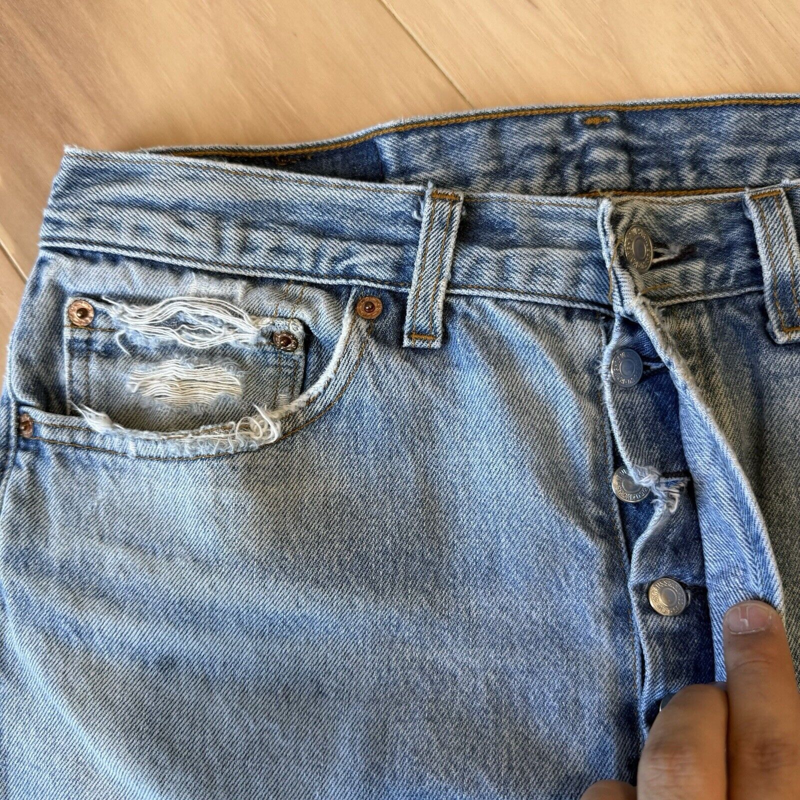 Levi's × Vintage Vintage Levis 501 Jeans 33 Blue Denim Made in USA Workwear Size US 33 - 5 Thumbnail