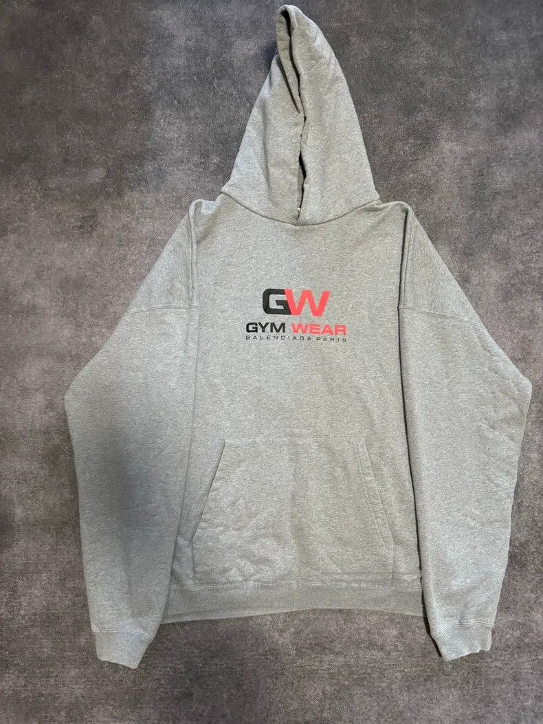 Balenciaga Chest Letter Logo Grey Hoodie