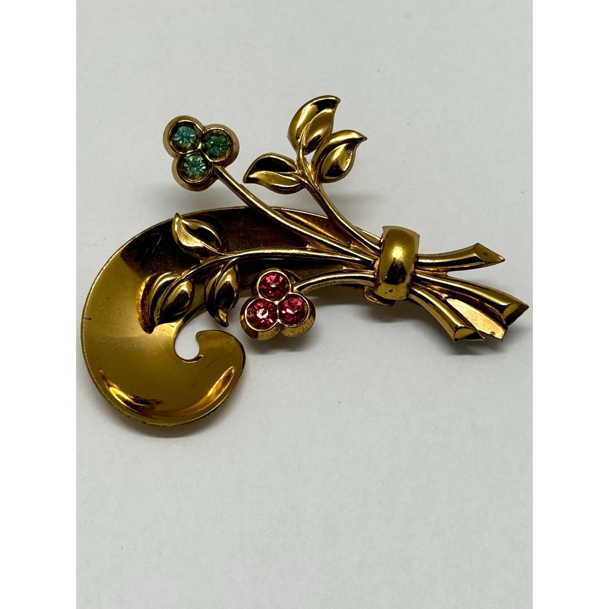 Vintage Vintage Coro rhinestone flower brooch pin Size ONE SIZE - 3 Thumbnail