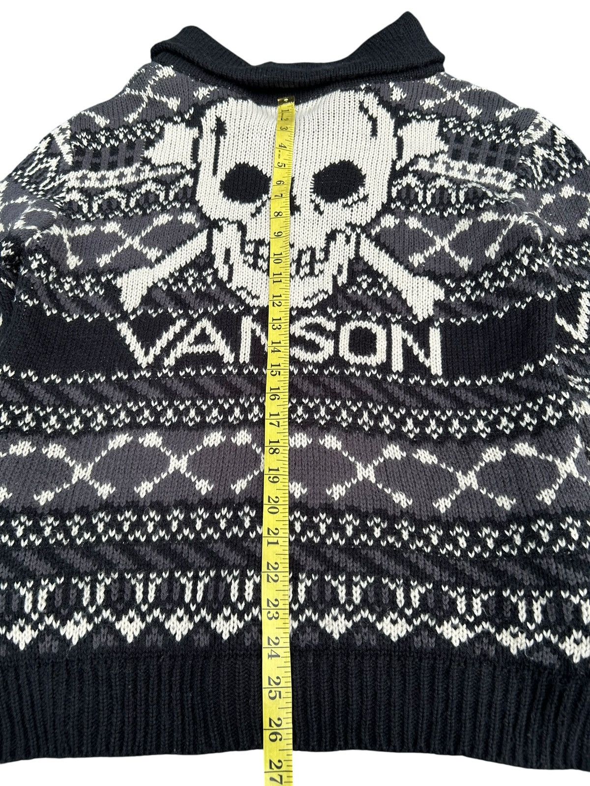 Vanson Leathers Vintage Vanson Skull Knit Sweater Zipper Size US L / EU 52-54 / 3 - 19 Thumbnail