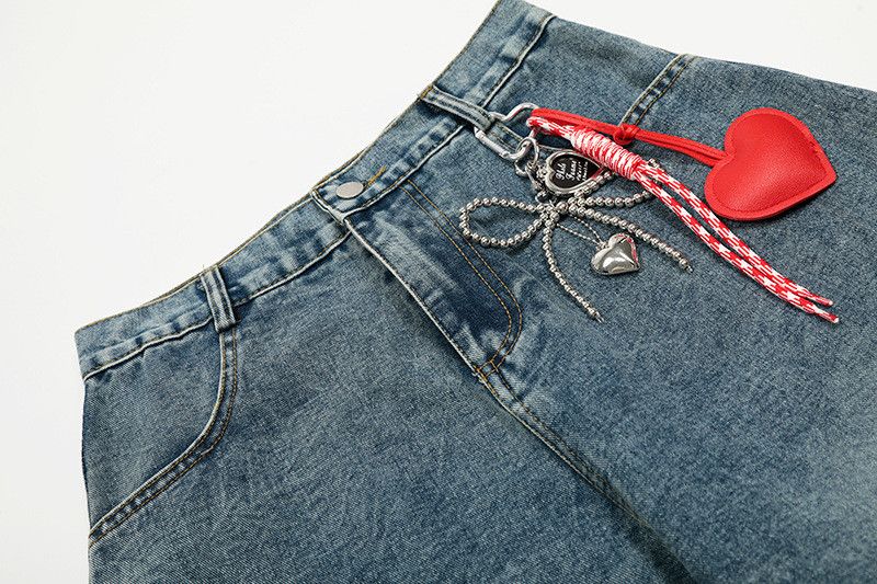 Vintage American-Style Embroidered Heart & Scimitar Jeans Size US 32 / EU 48 - 3 Thumbnail