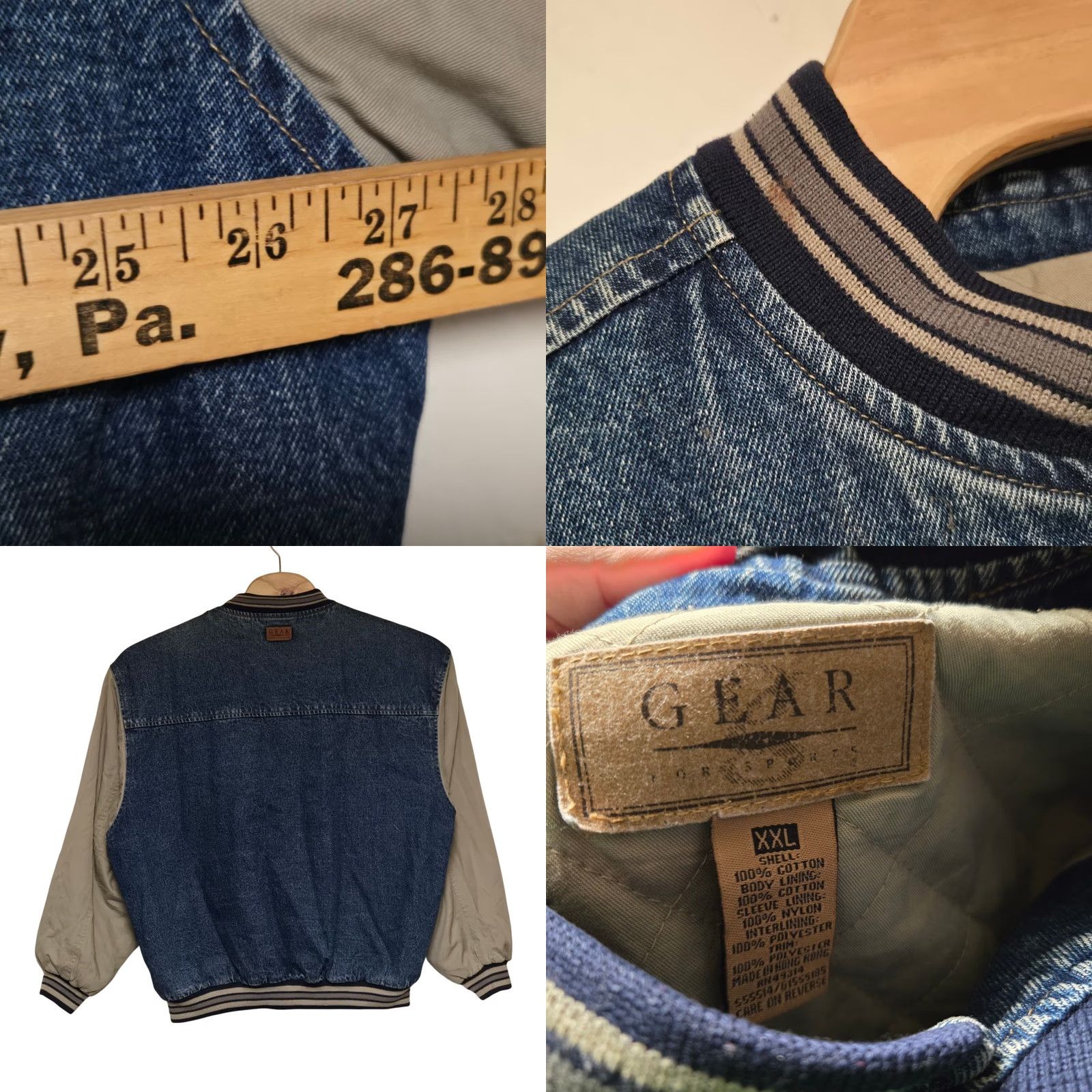 Vintage VINTAGE State Farm Insurance Denim Varsity Bomber Jacket Men’s XXL Promo Rare Jacket Size US XXL / EU 58 / 5 - 8 Thumbnail