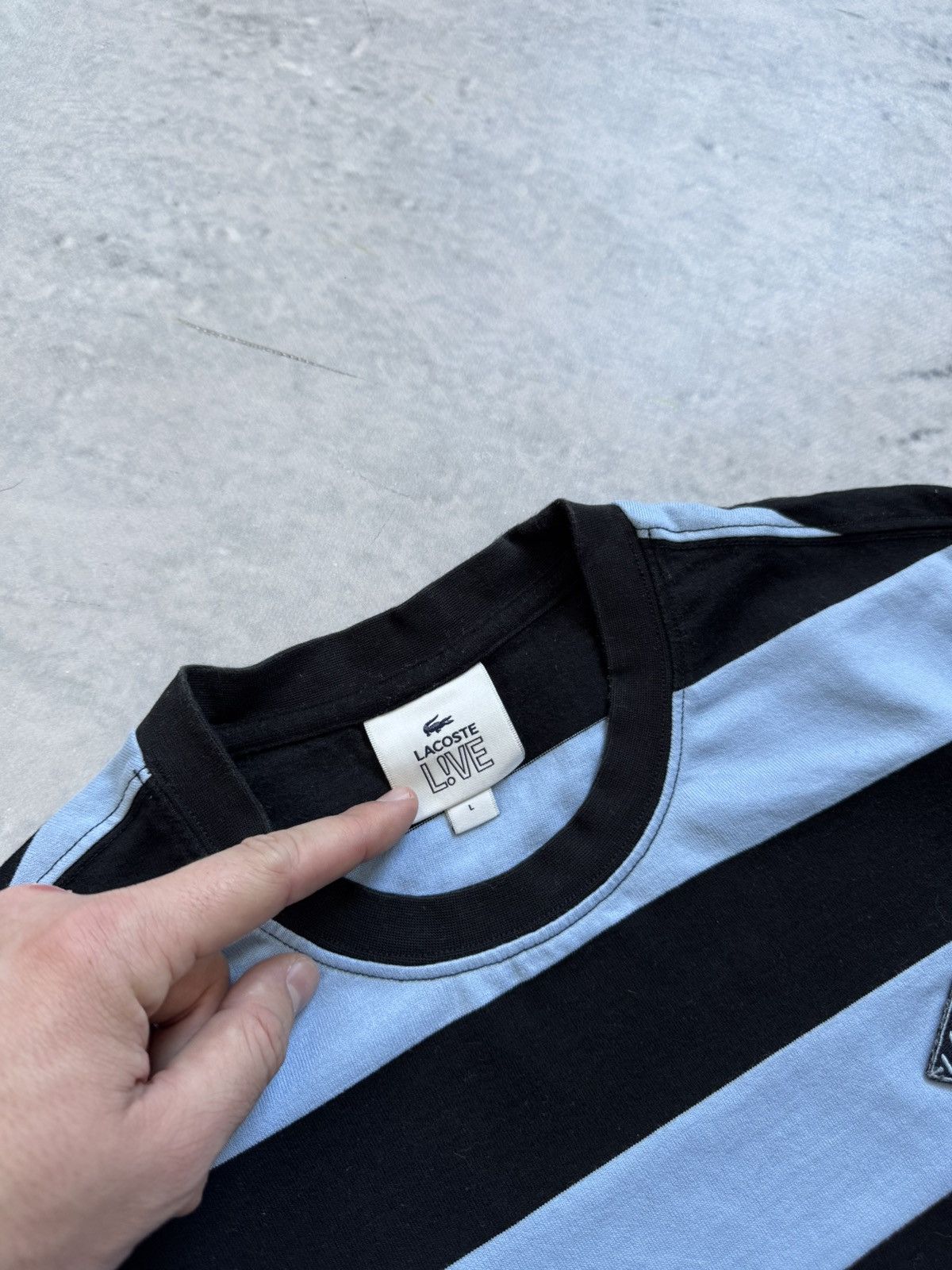 Lacoste Lacoste Live black/blue tee Size US L / EU 52-54 / 3 - 3 Thumbnail