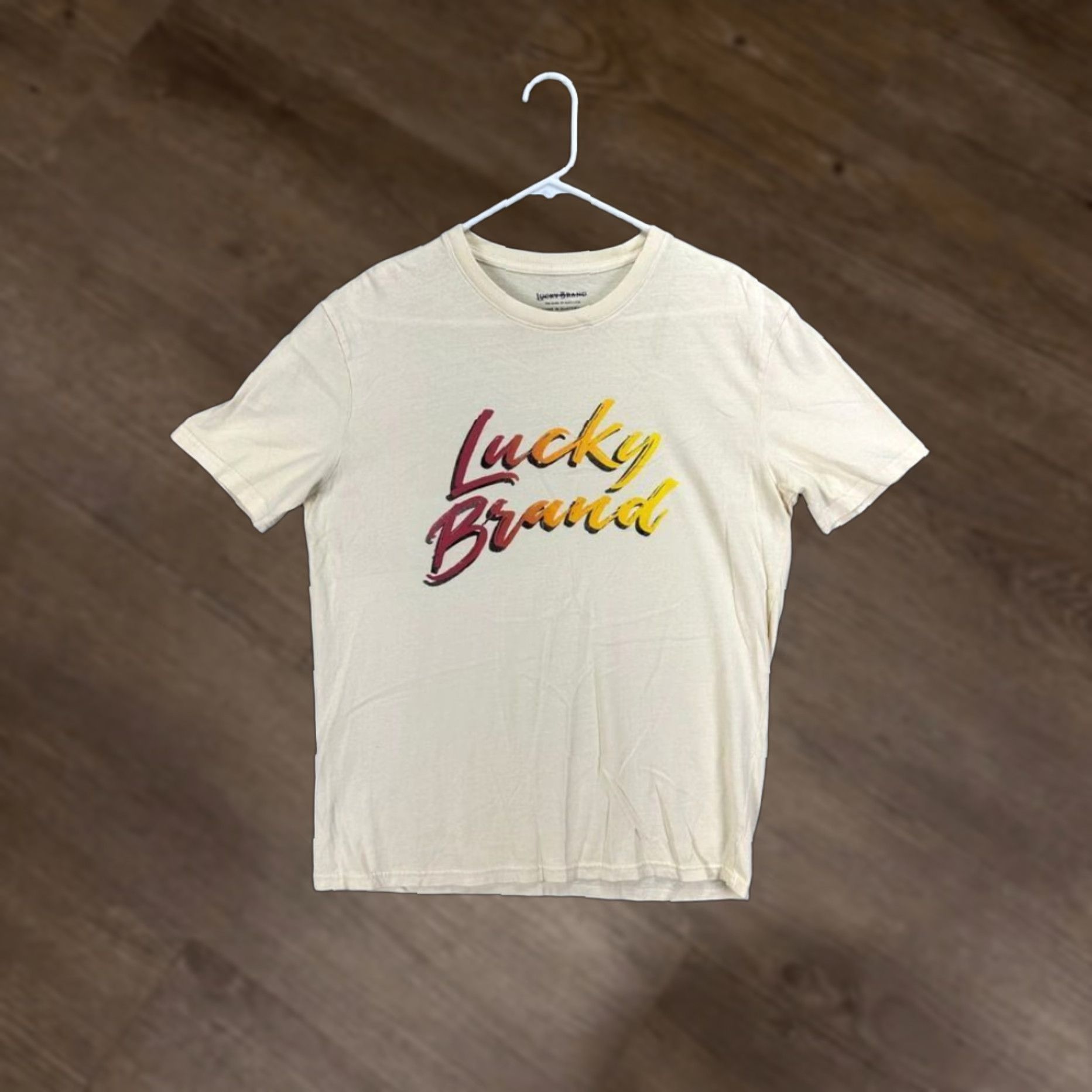 Lucky Brand Lucky Brand Shirt Womens Medium M Beige The Mark Of Good Luck Tee Graphic NEW Shirt Women Medium Beige Graphic Print 90s Preppy Mens? (no gender) Size M / US 6-8 / IT 42-44 - 1 Thumbnail
