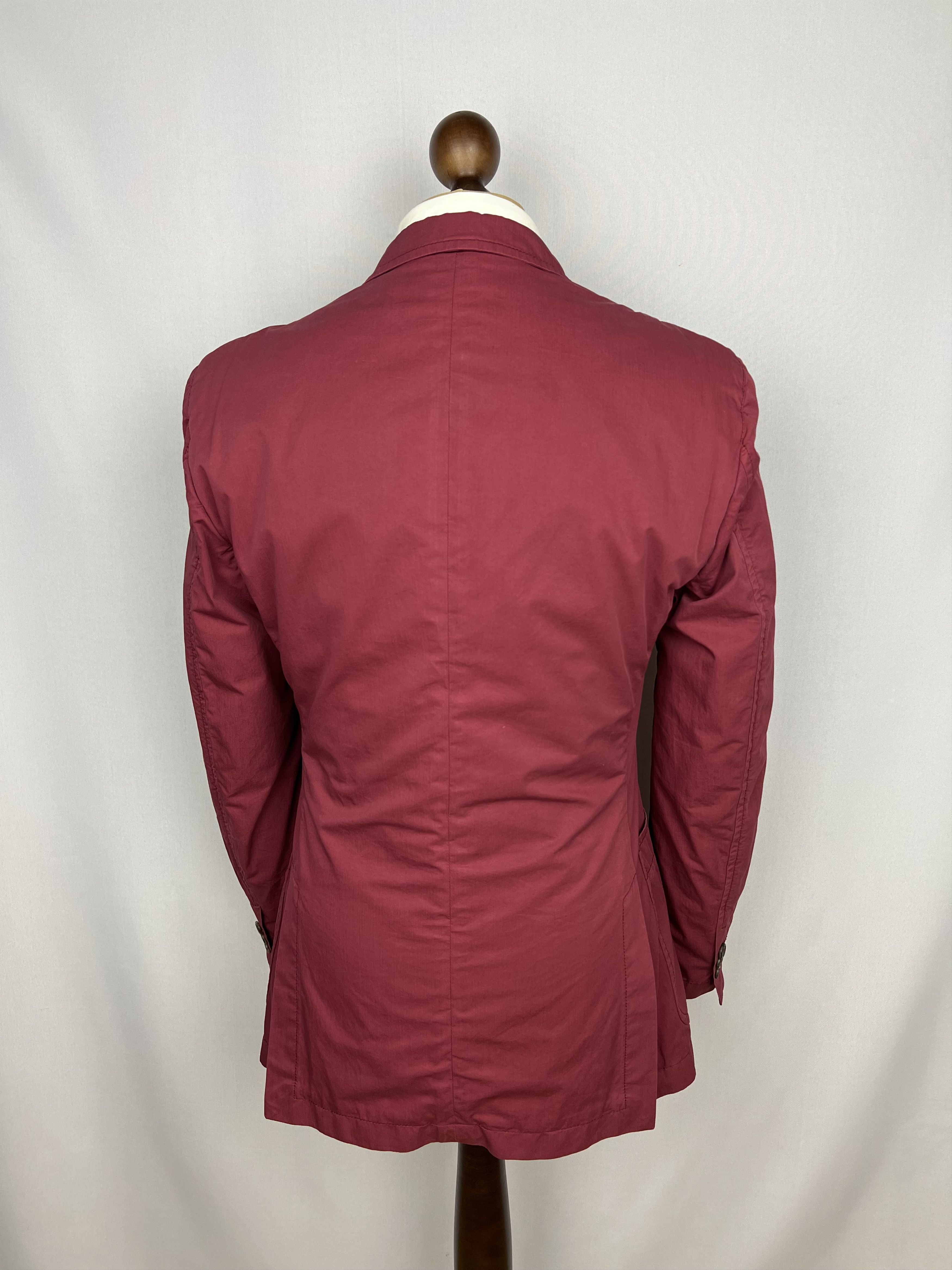 Prada Pale-Red Solid 100% Cotton Peak-Lapel Sport Coat Size 38R - 4 Thumbnail