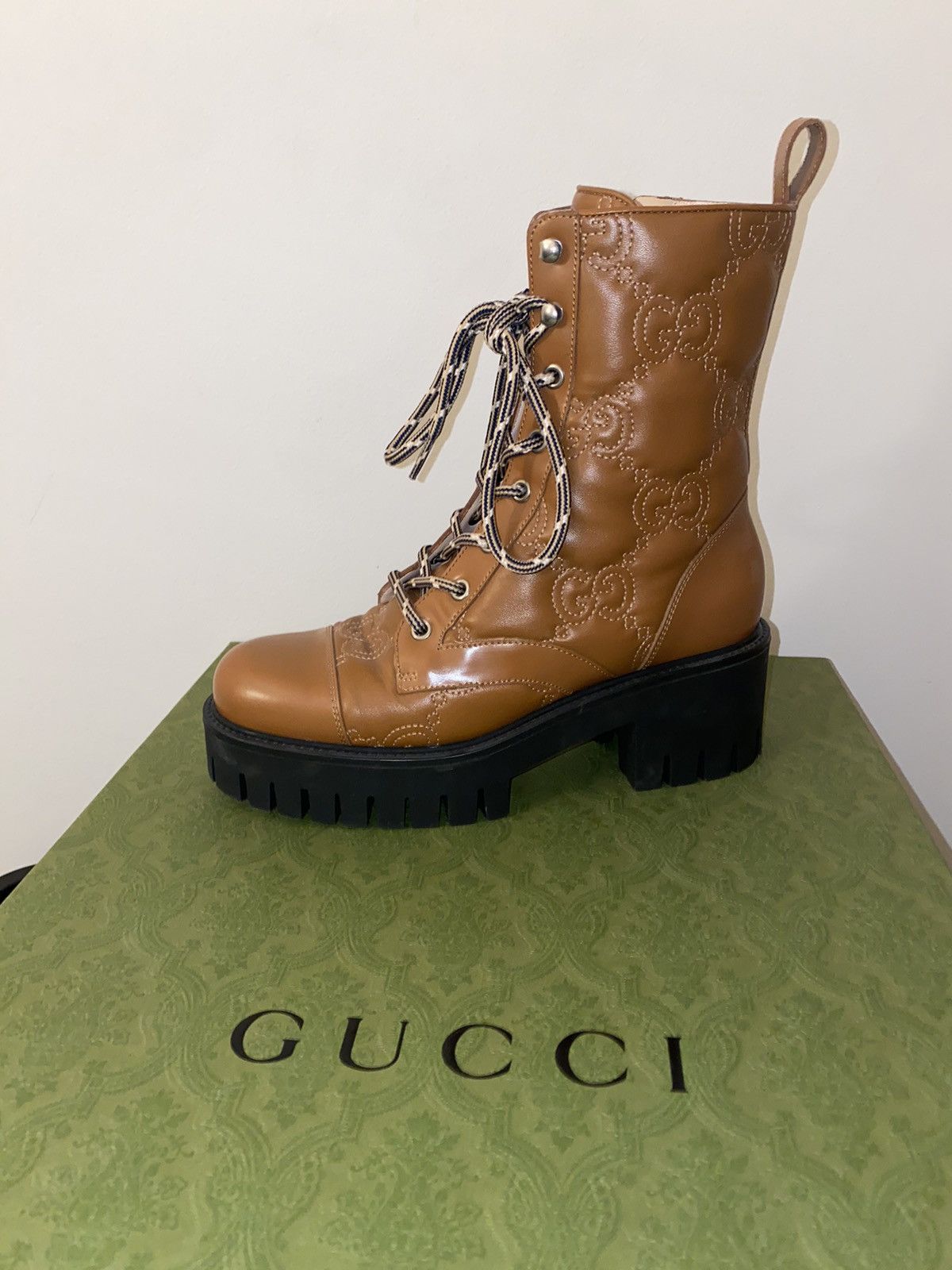 Gucci Gucci Matelasse Quilted GG Logo Combat Boots Size US 7 / IT 37 - 2 Thumbnail
