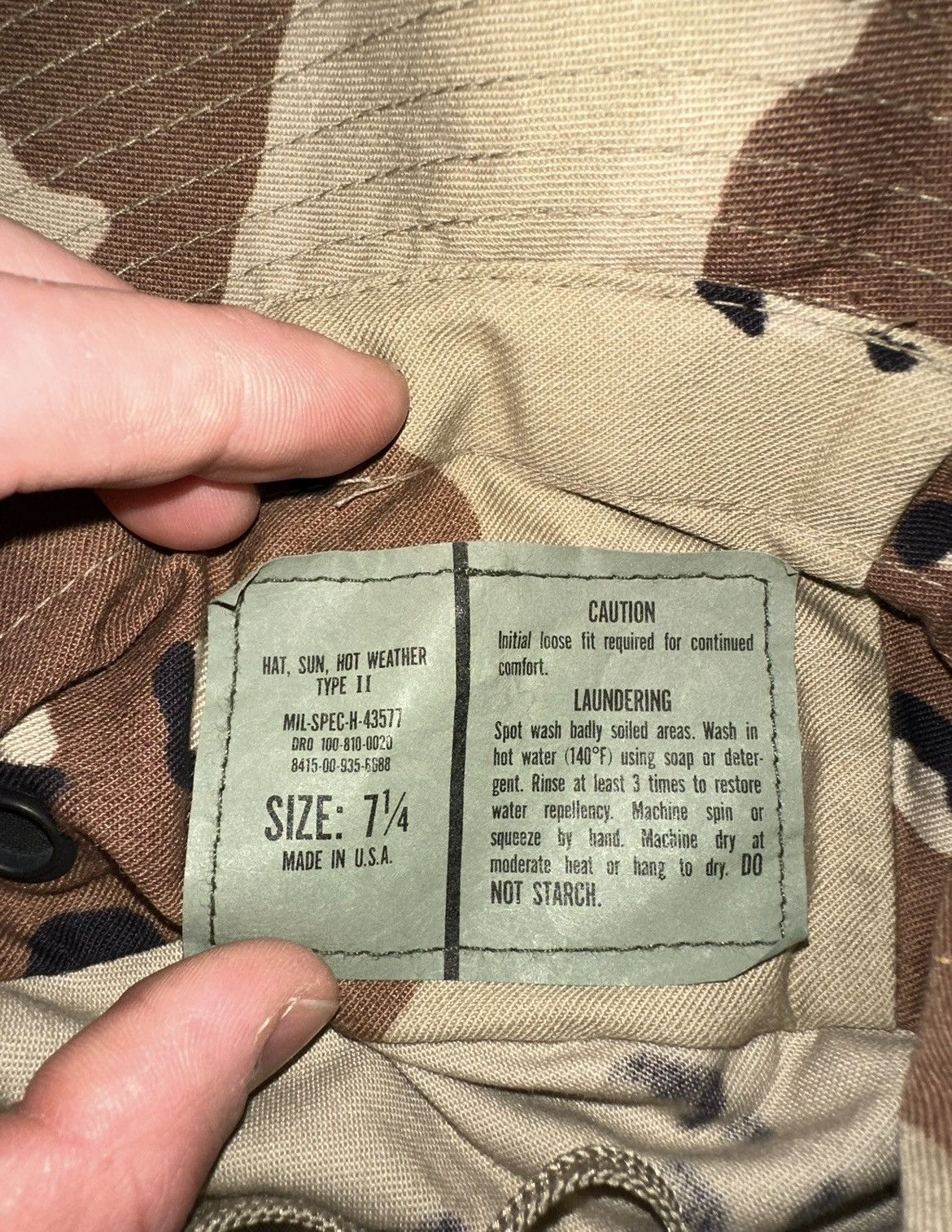 Vintage Desert Camo Army Bucket Hat Size 7 1/4 Size ONE SIZE - 4 Thumbnail