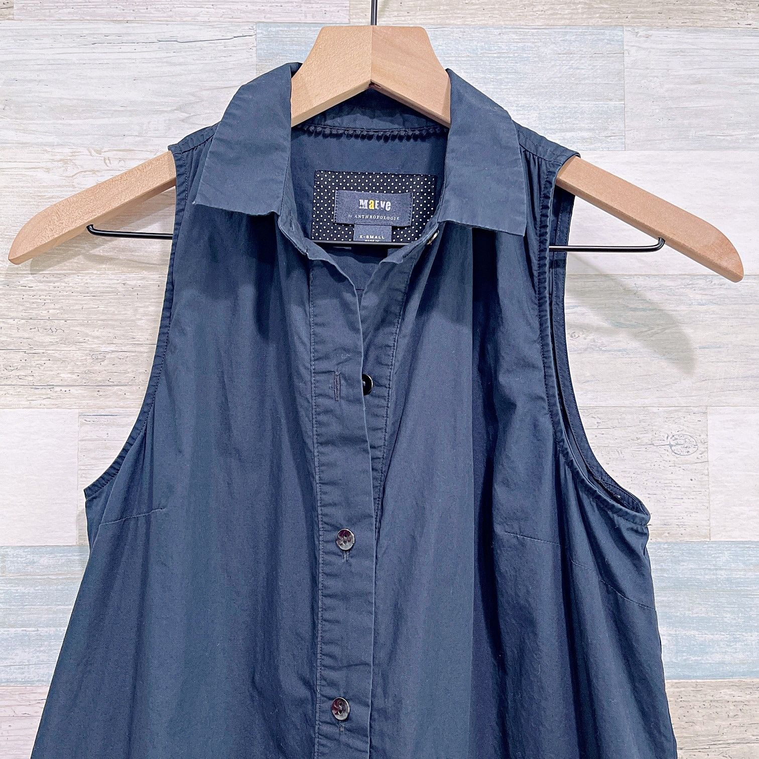 Anthropologie Maeve Paola Flounced Midi Shirt Dress Black Womens XS Size XS / US 0-2 / IT 36-38 - 2 Thumbnail