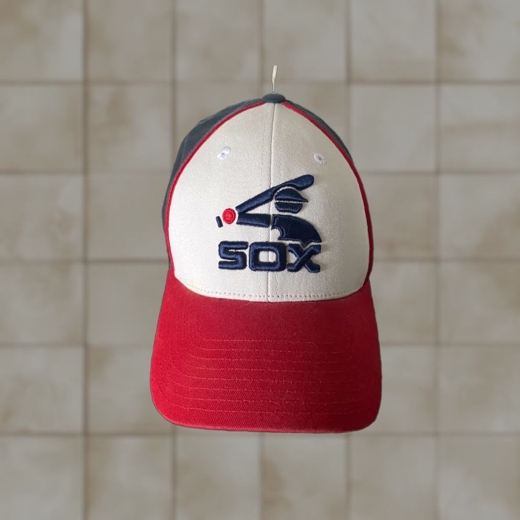 American Needle American Needle Chicago White Sox Hat Slouch Adjustable Strapback Black Cotton Baseball Cap Mens Adult Adjustable Chrome Jesus? Size ONE SIZE - 1 Thumbnail