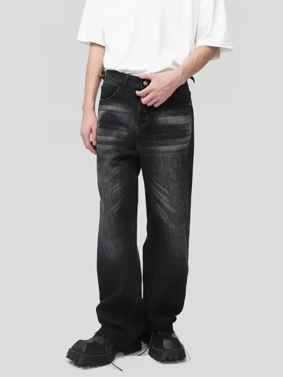 Japanese Brand Retro loose washed fringed jeans Size US 32 / EU 48 - 2 Thumbnail
