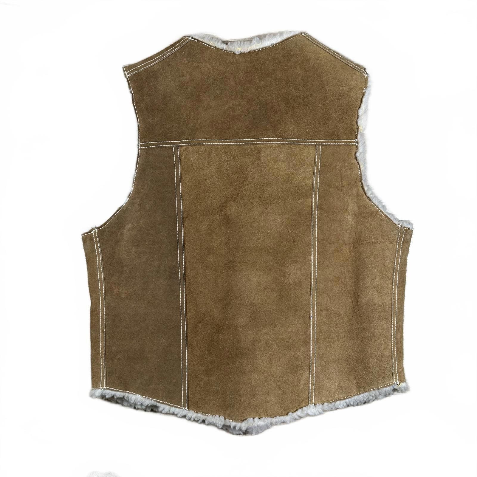 Genuine Leather 70s Genuine Leather Mens Vest Size 40 Brown Vintage Sherpa Size US M / EU 48-50 / 2 - 2 Thumbnail