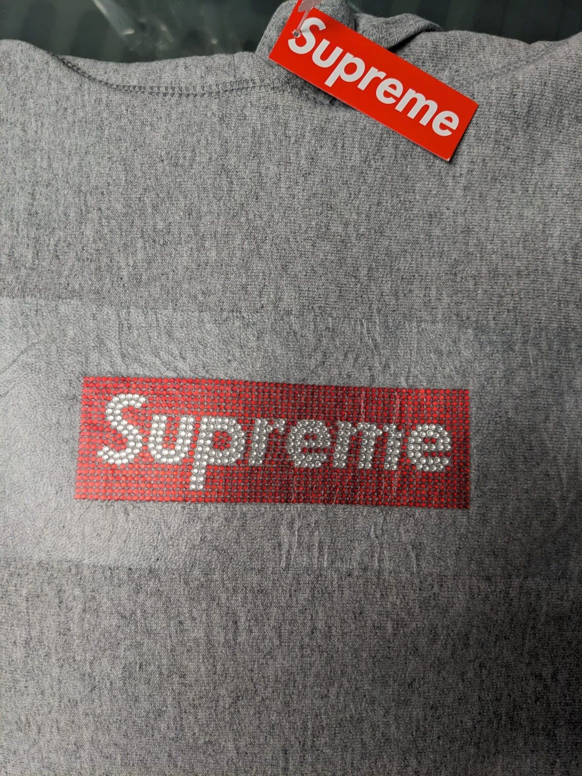 Supreme SS19 SUPREME SWAROVSKI BOX LOGO HOODED SWEATSHIRT Size US M / EU 48-50 / 2 - 3 Thumbnail