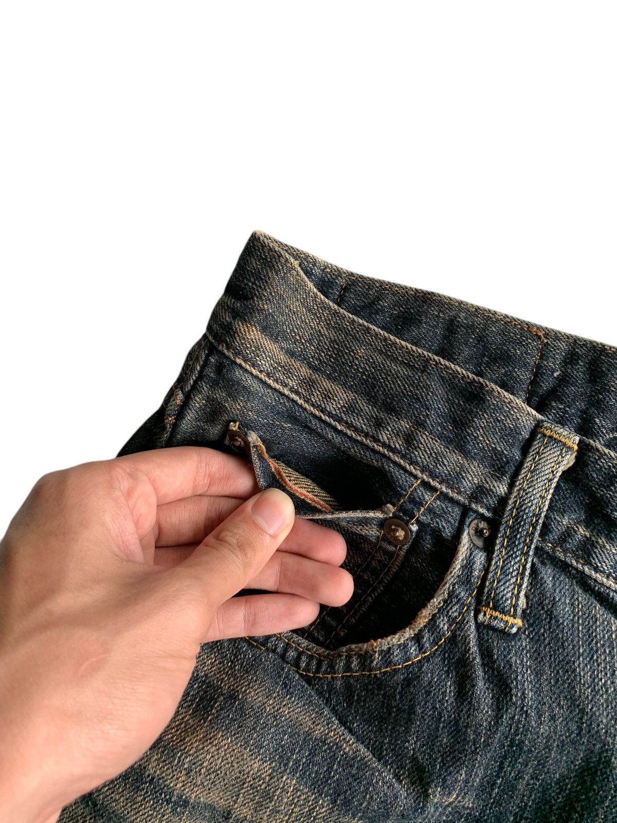 Japanese Brand × Kapital × Vintage VINTAGE EDWIN 505ZX SELVEDGE FADED&RUSTY DISTRESSED DENIM Size US 30 / EU 46 - 16 Thumbnail