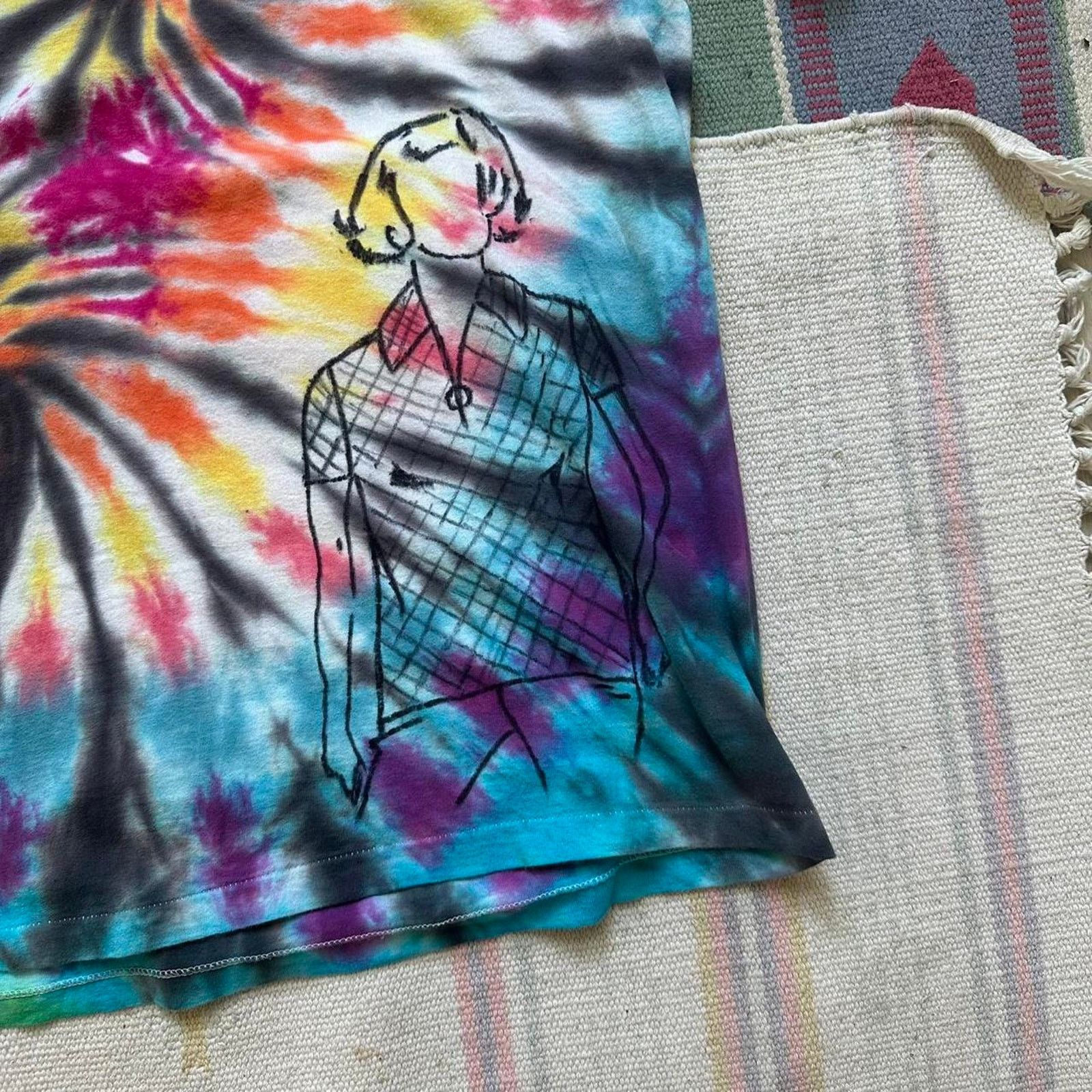 Other × Vintage ICONIC RARE VINTAGE 70S HAPPY GIRL CUSTOM TIE DYE SHIRT Size US L / EU 52-54 / 3 - 2 Thumbnail