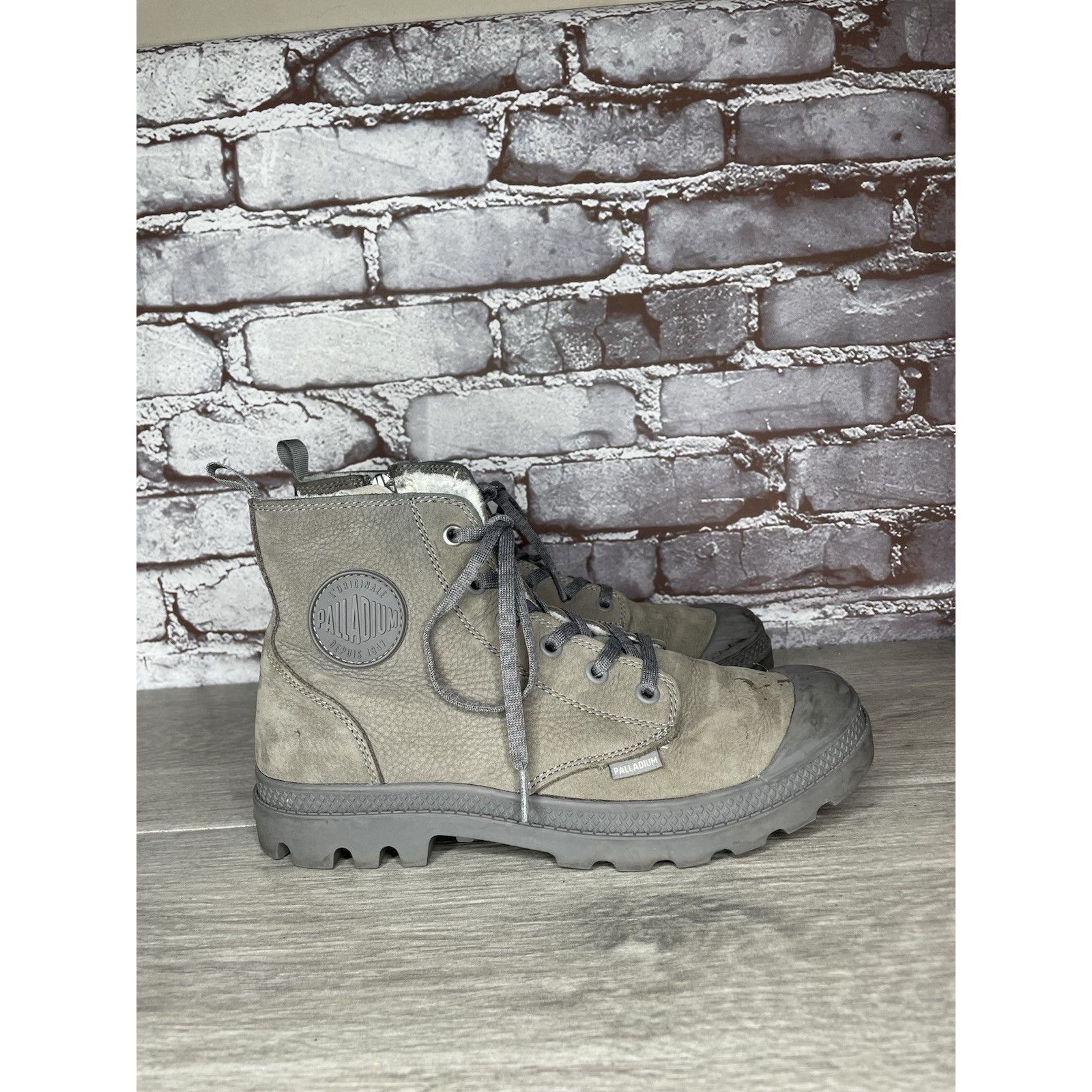 Palladium Palladium Pampa Gray Leather Lace Up Lined Combat Boots Wome Size US 7.5 / IT 37.5 - 4 Thumbnail