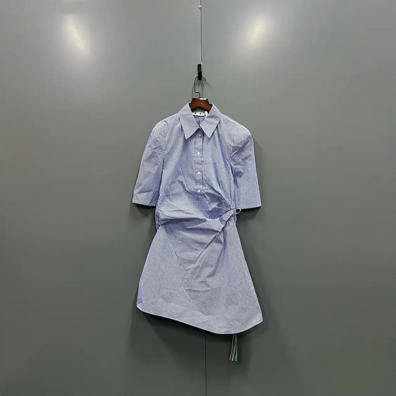 Off-White Off-White Blue Summer Cotton Dress 0089 Size ONE SIZE - 1 Thumbnail