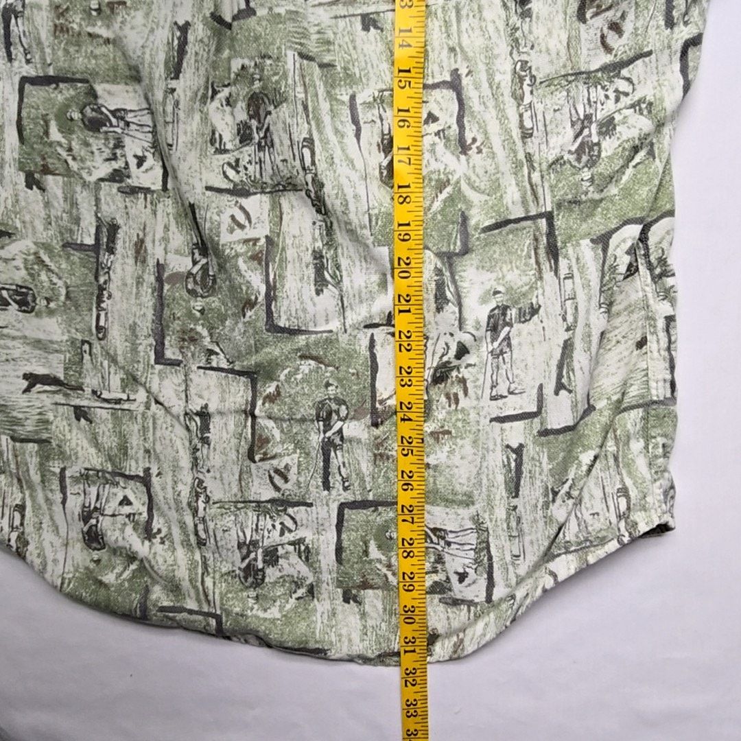 Woolrich Woolen Mills Woolrich Outdoor Golf Print Green Button Down L Golfer Shirt Size US L / EU 52-54 / 3 - 11 Thumbnail