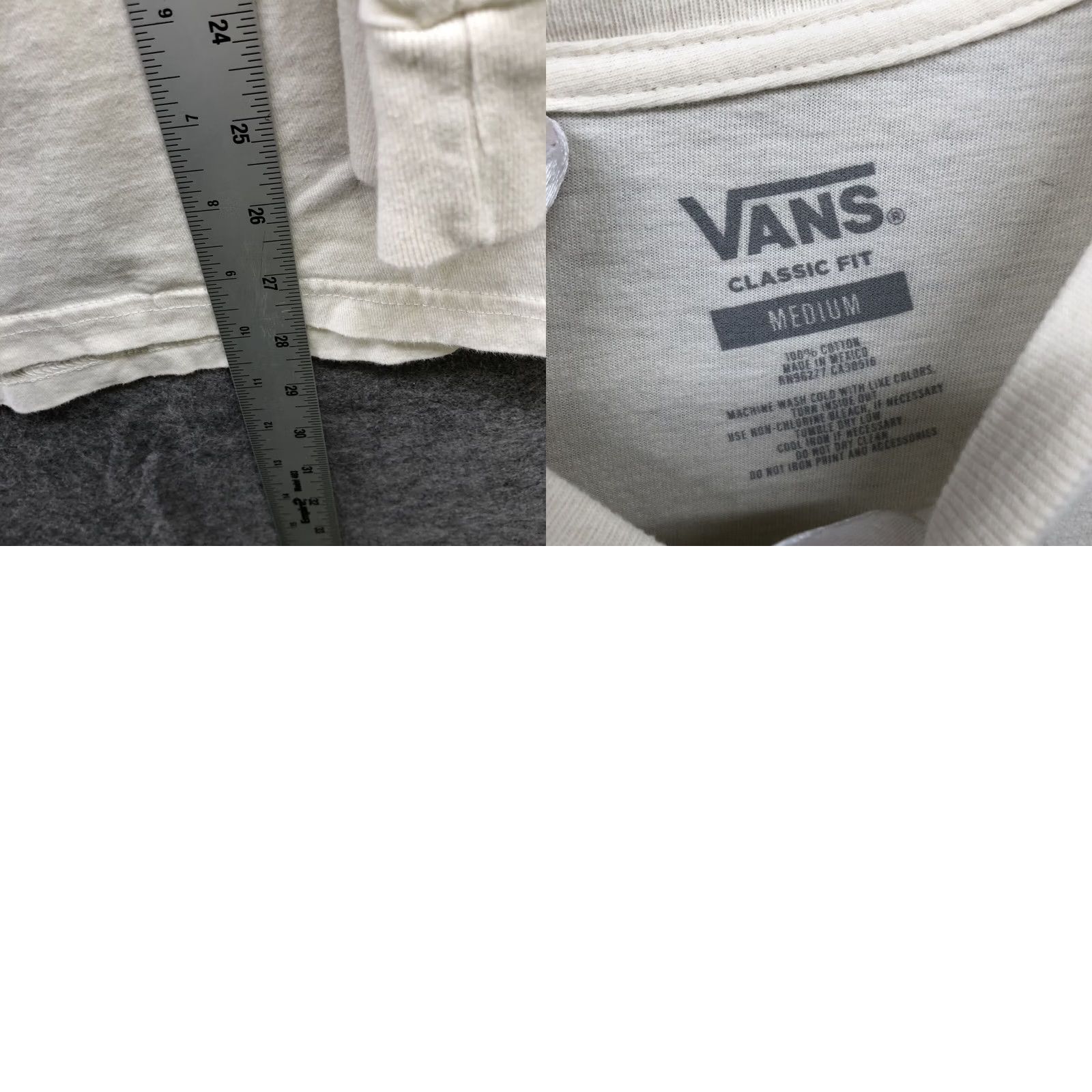 Vans Vans Old Skool Shirt Mens M Ivory Long Sleeve Classic Fit Crewneck Retro T Size US M / EU 48-50 / 2 - 8 Thumbnail
