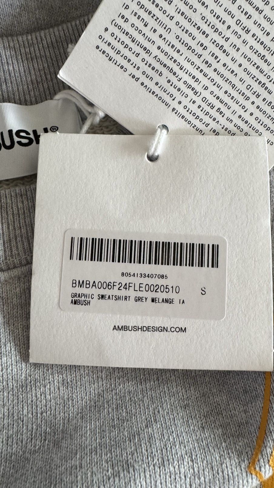 Ambush Design Ambush sweatshirt new with tags S M L grey Size US S / EU 44-46 / 1 - 9 Thumbnail