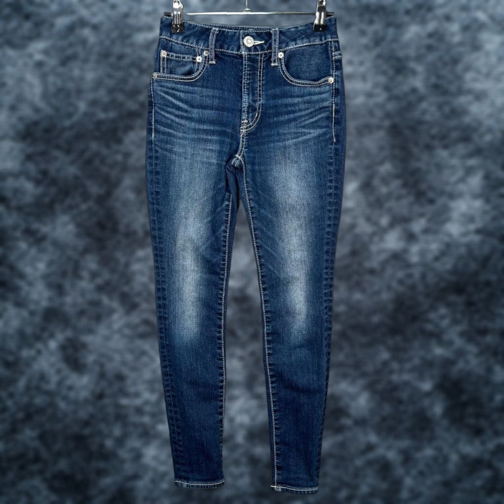 MOUSSY Vintage Moussy Jeans Womens 23 Skinny Fit High-Rise Blue Denim Cotton Blend 5-Pocket Design Adult Womens 23 Jeans Mens? Size 40" / US 18 - 1 Thumbnail